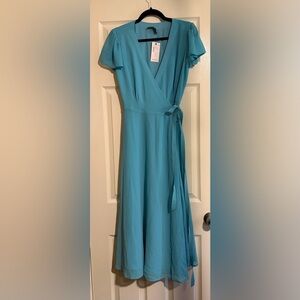 NWT Polo Ralph Lauren chiffon maxi flutter-sleeve wrap dress size 4